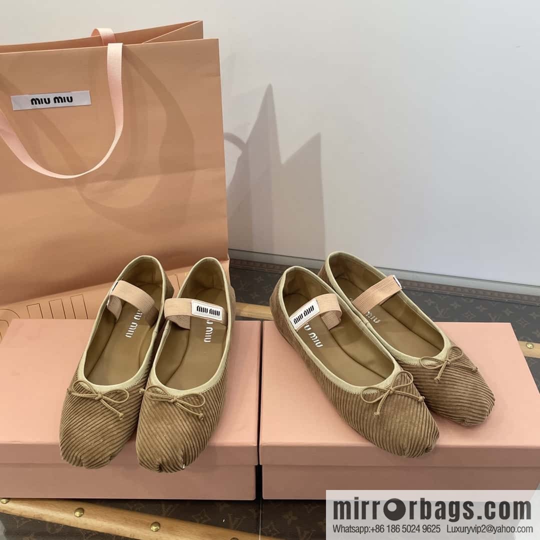 Miu Miu Miu French Corduroy Fairy Ballet Shoes