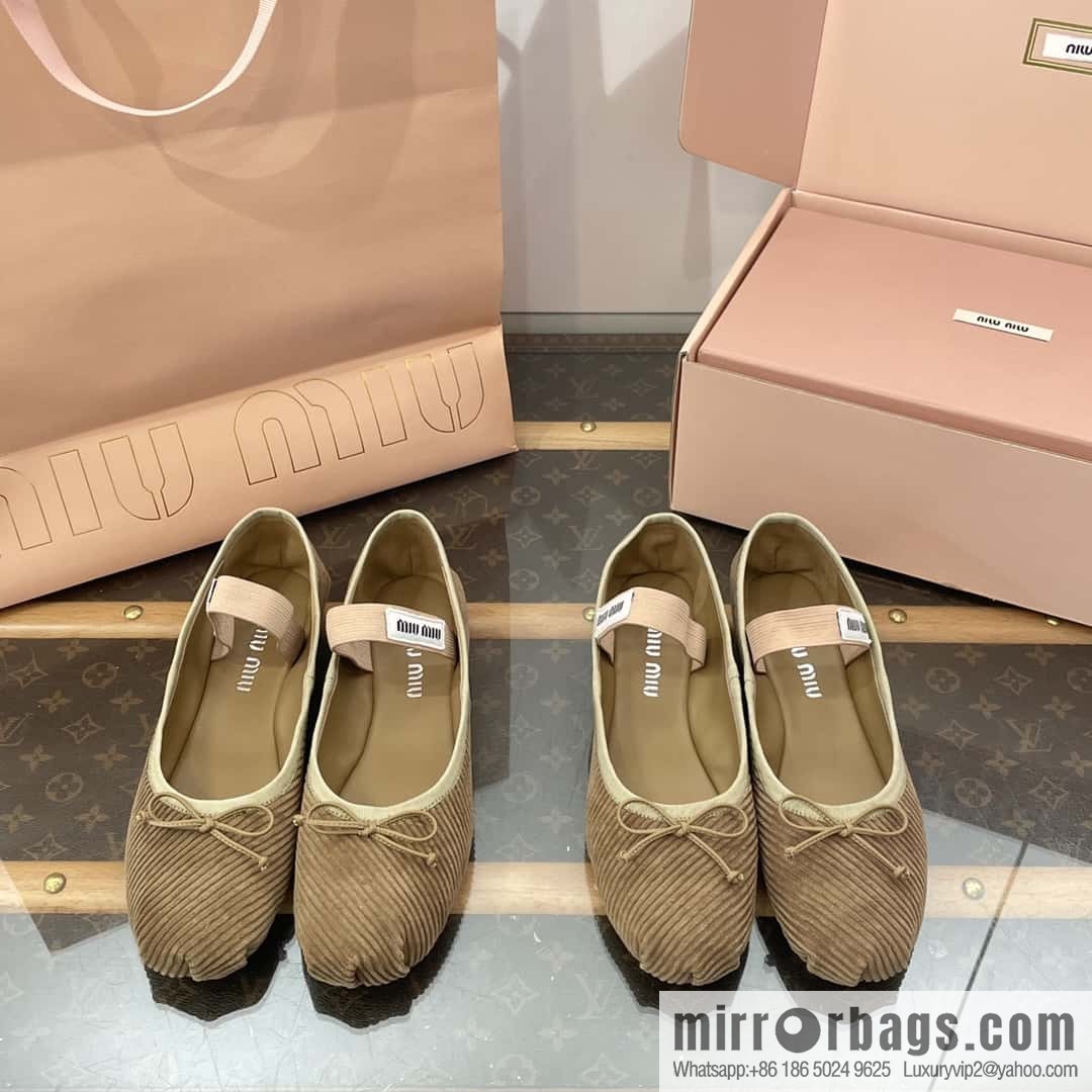 Miu Miu Miu French Corduroy Fairy Ballet Shoes