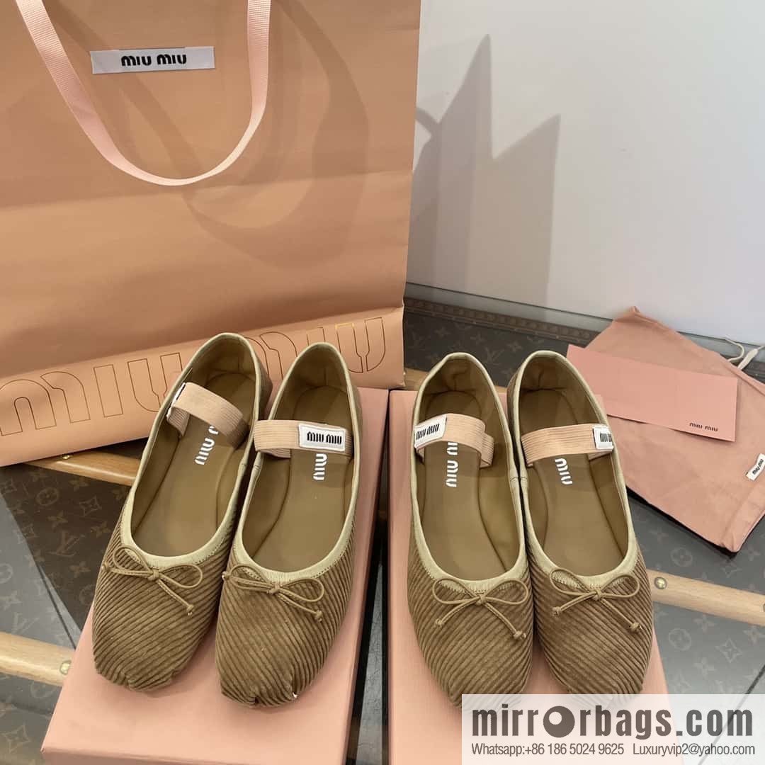 Miu Miu Miu French Corduroy Fairy Ballet Shoes