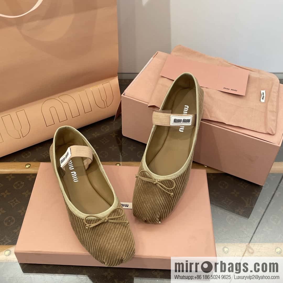 Miu Miu Miu French Corduroy Fairy Ballet Shoes