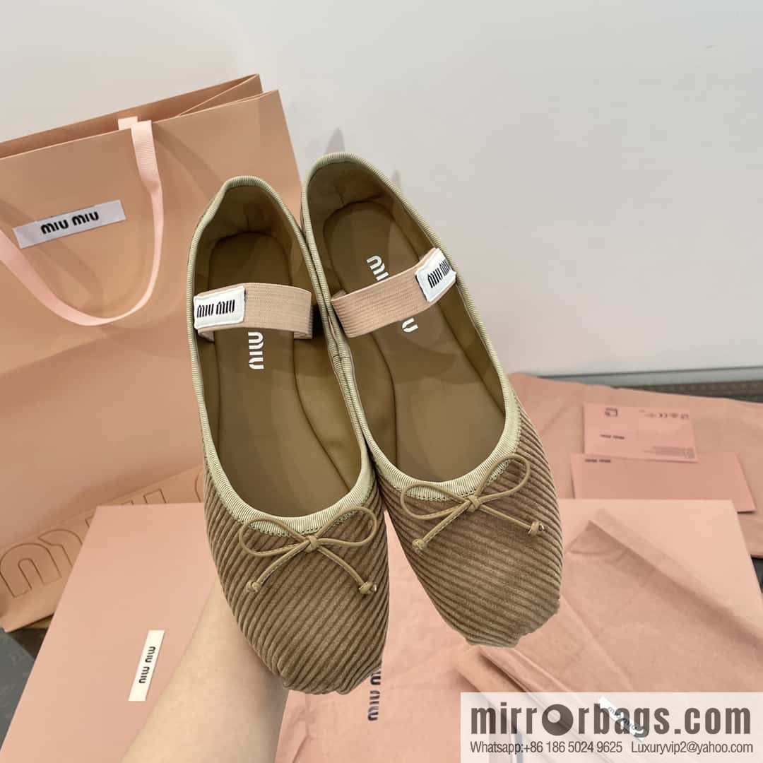Miu Miu Miu French Corduroy Fairy Ballet Shoes