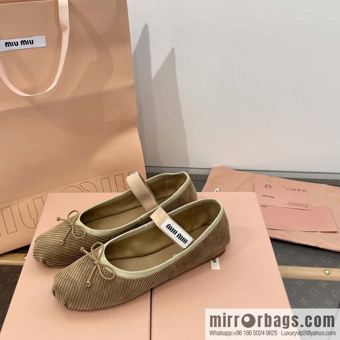 Miu Miu Miu French Corduroy Fairy Ballet Shoes