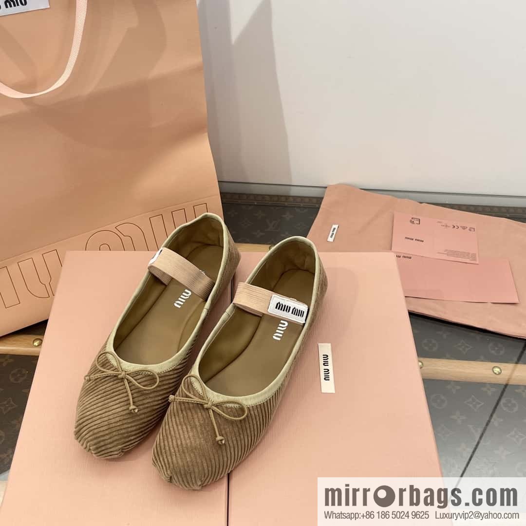 Miu Miu Miu French Corduroy Fairy Ballet Shoes