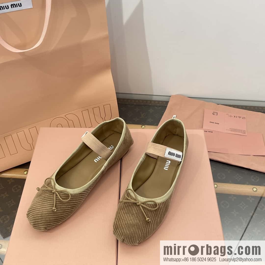 Miu Miu Miu French Corduroy Fairy Ballet Shoes