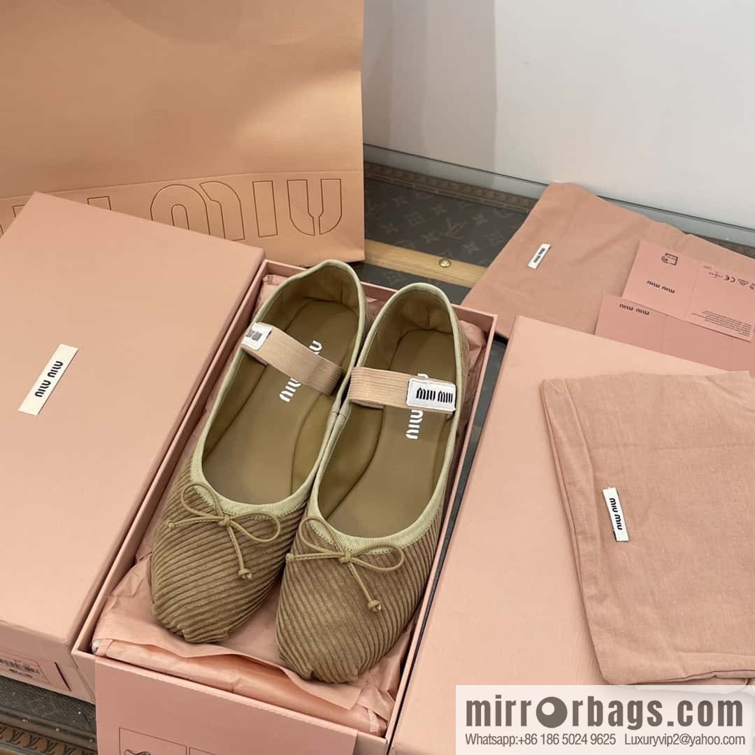 Miu Miu Miu French Corduroy Fairy Ballet Shoes
