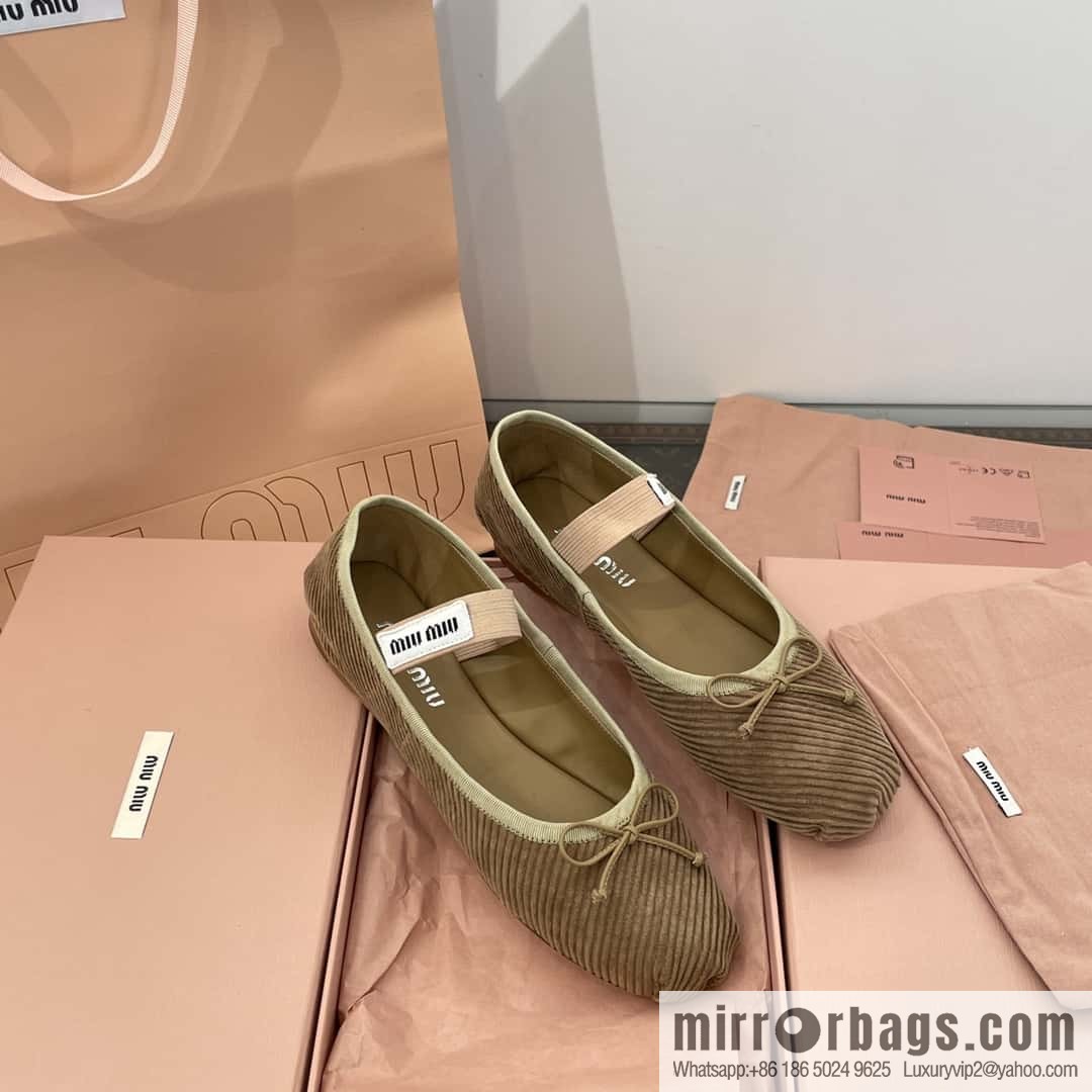 Miu Miu Miu French Corduroy Fairy Ballet Shoes