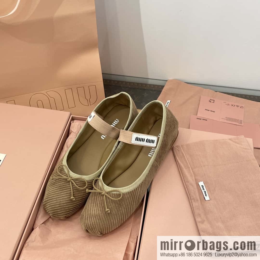 Miu Miu Miu French Corduroy Fairy Ballet Shoes