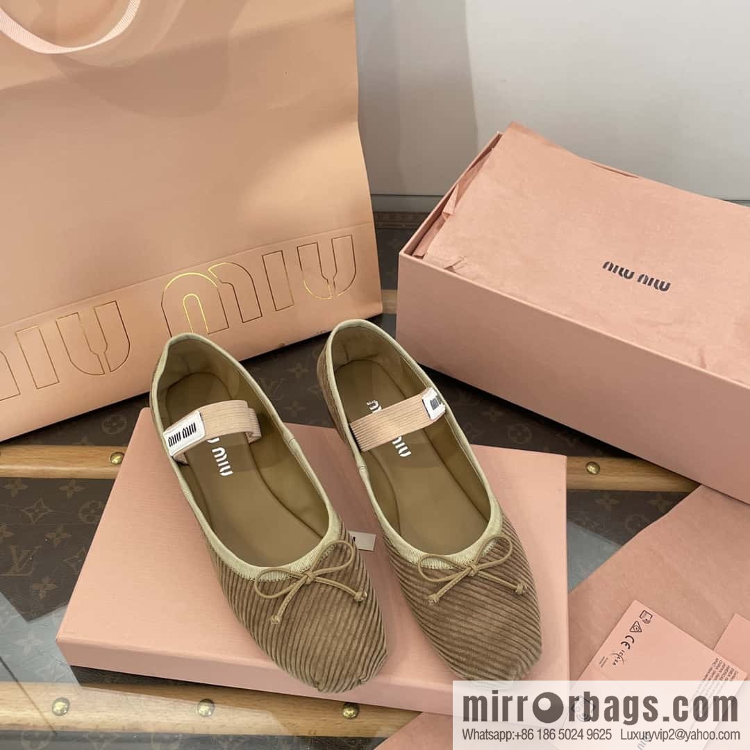 Miu Miu Miu French Corduroy Fairy Ballet Shoes