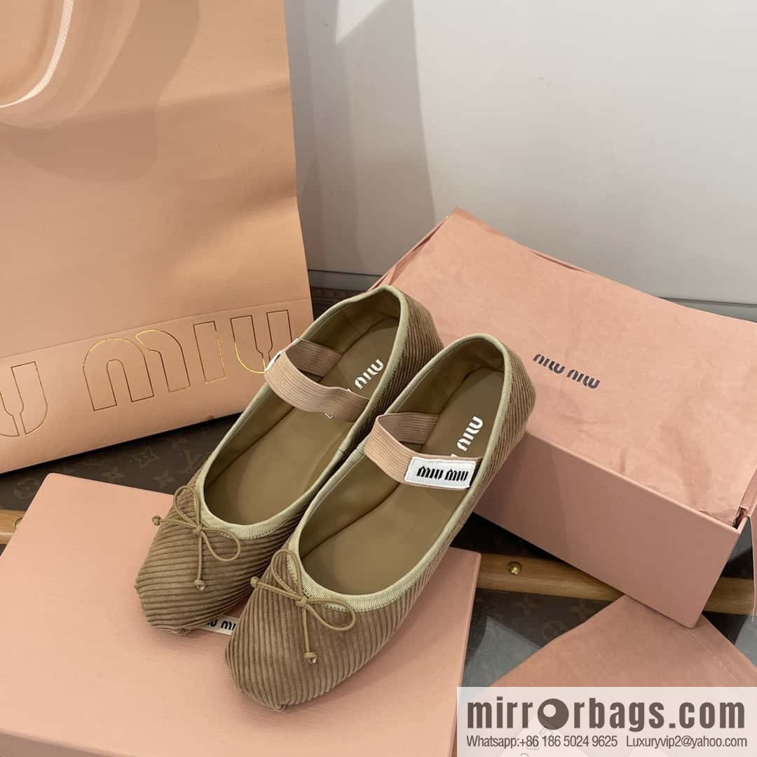 Miu Miu Miu French Corduroy Fairy Ballet Shoes