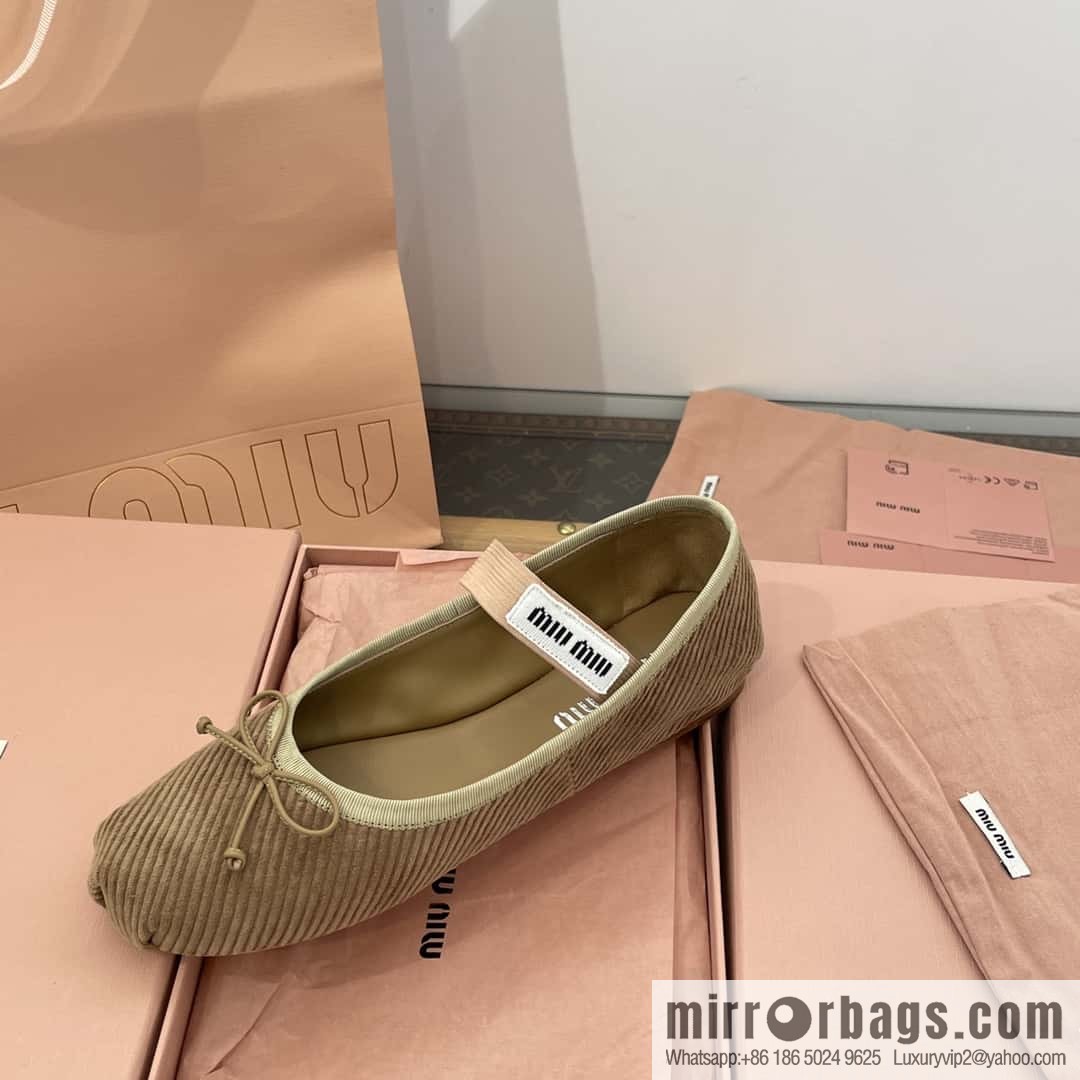 Miu Miu Miu French Corduroy Fairy Ballet Shoes