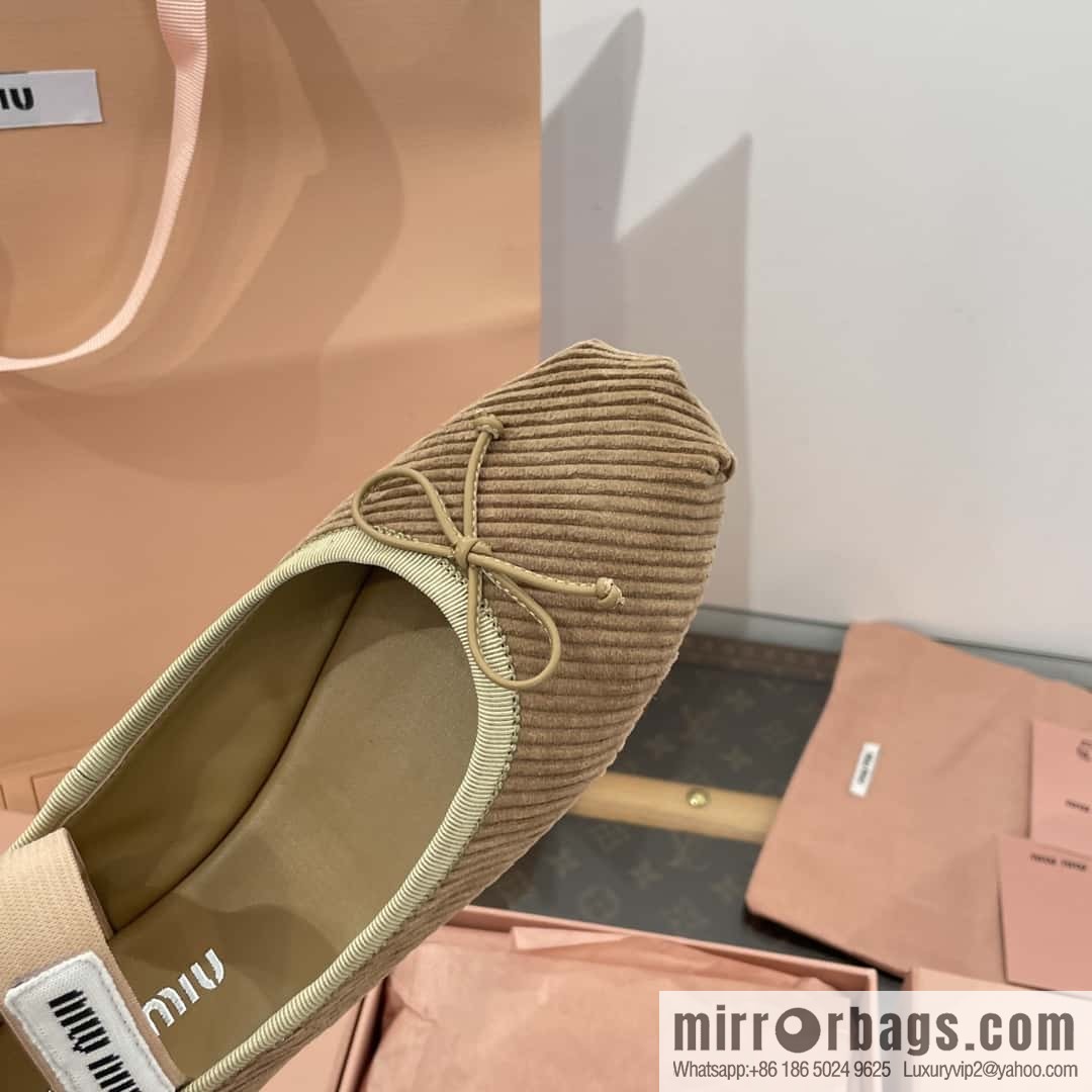 Miu Miu Miu French Corduroy Fairy Ballet Shoes