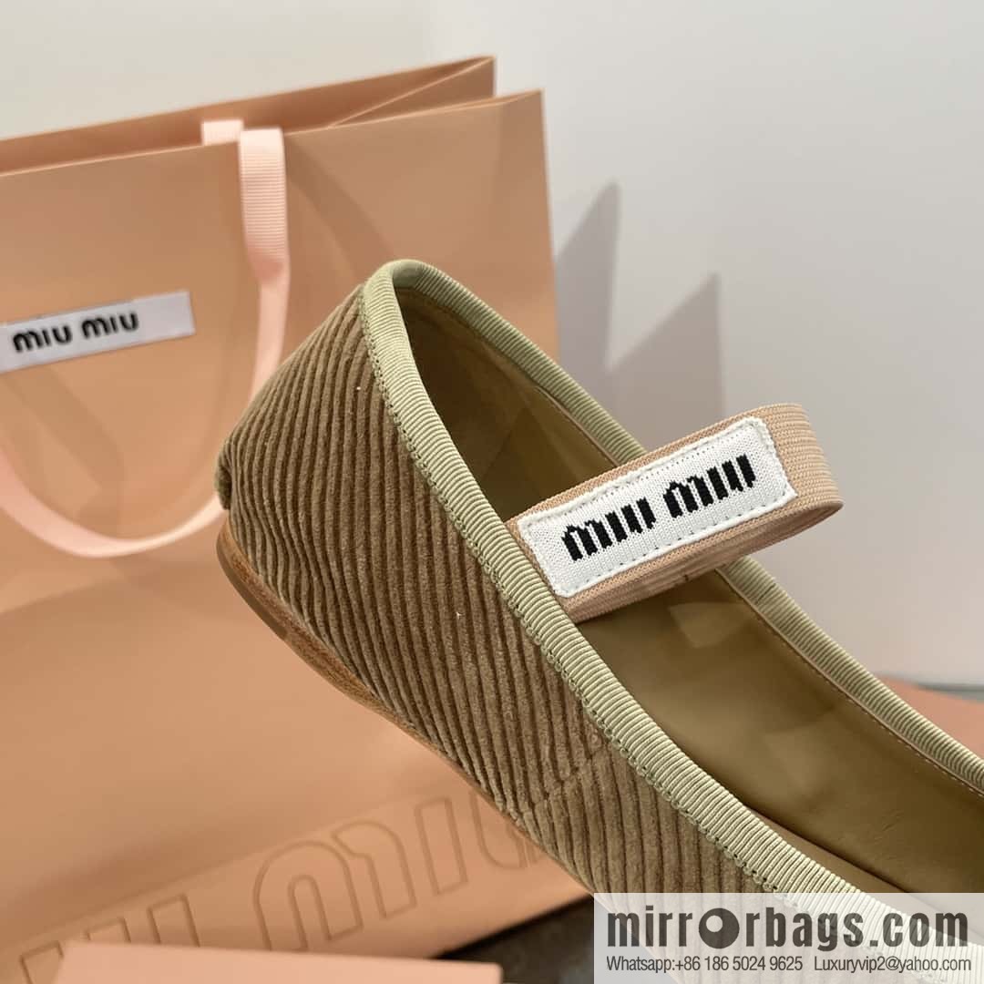 Miu Miu Miu French Corduroy Fairy Ballet Shoes