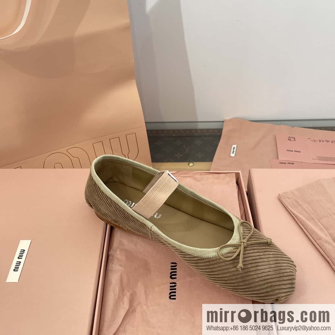 Miu Miu Miu French Corduroy Fairy Ballet Shoes