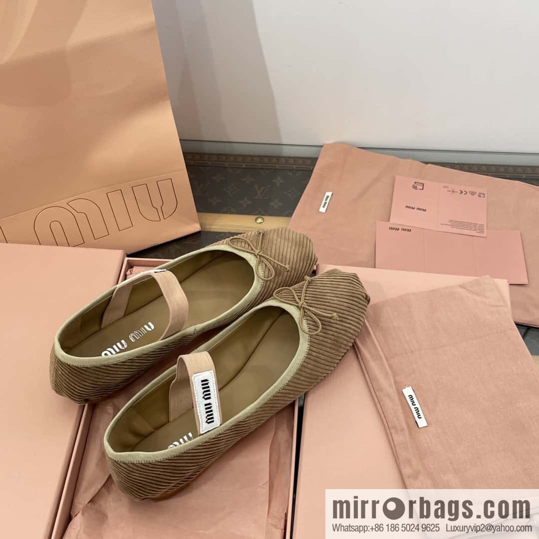 Miu Miu Miu French Corduroy Fairy Ballet Shoes