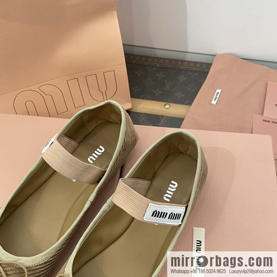 Miu Miu Miu French Corduroy Fairy Ballet Shoes