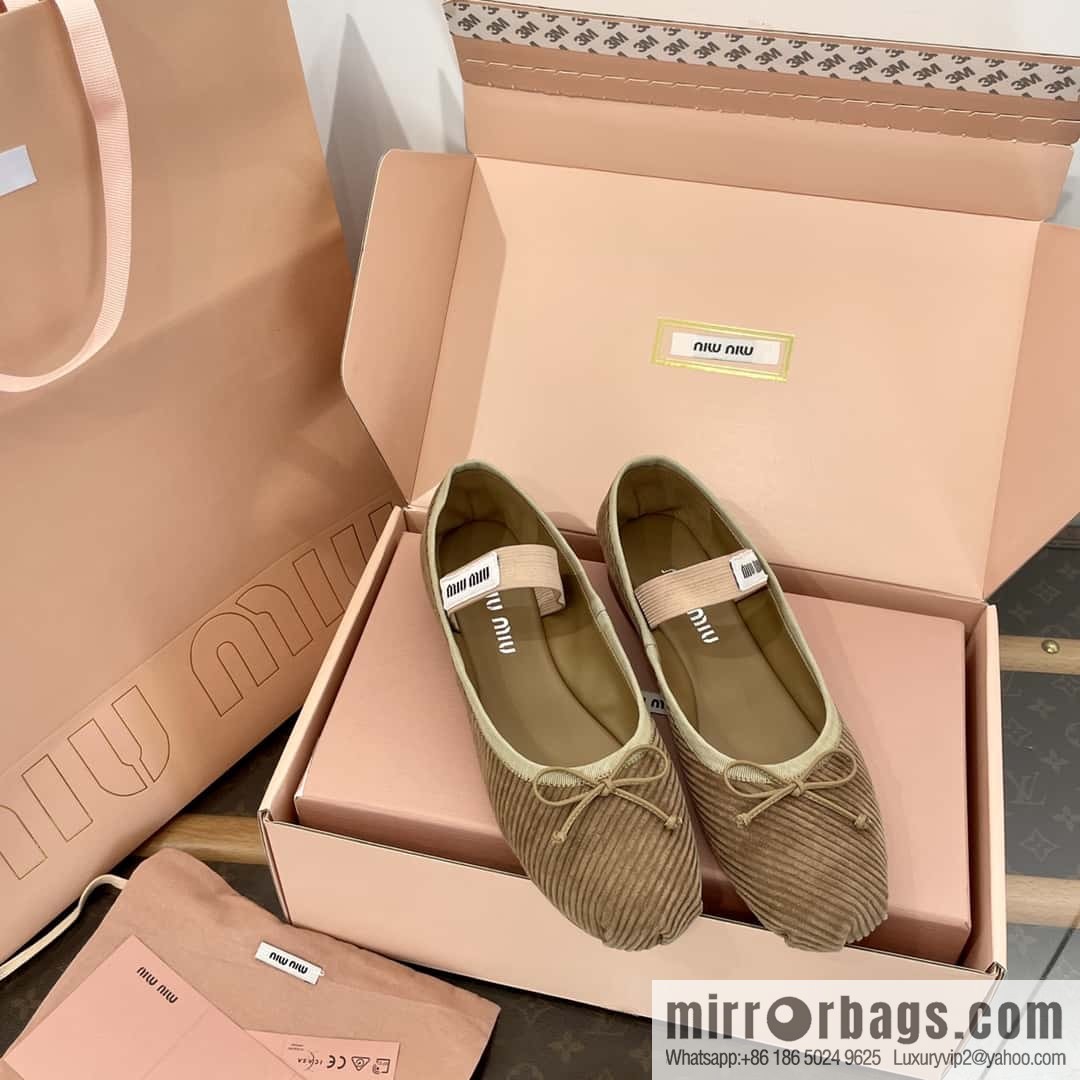 Miu Miu Miu French Corduroy Fairy Ballet Shoes