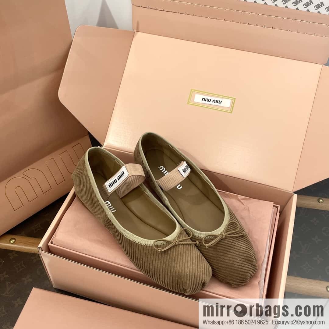 Miu Miu Miu French Corduroy Fairy Ballet Shoes