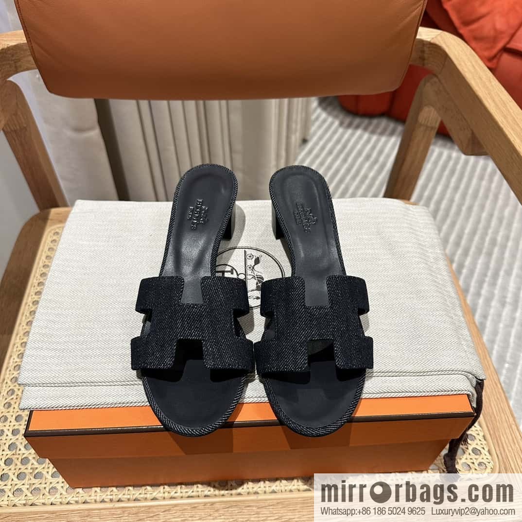 Hermès' latest denim high heels