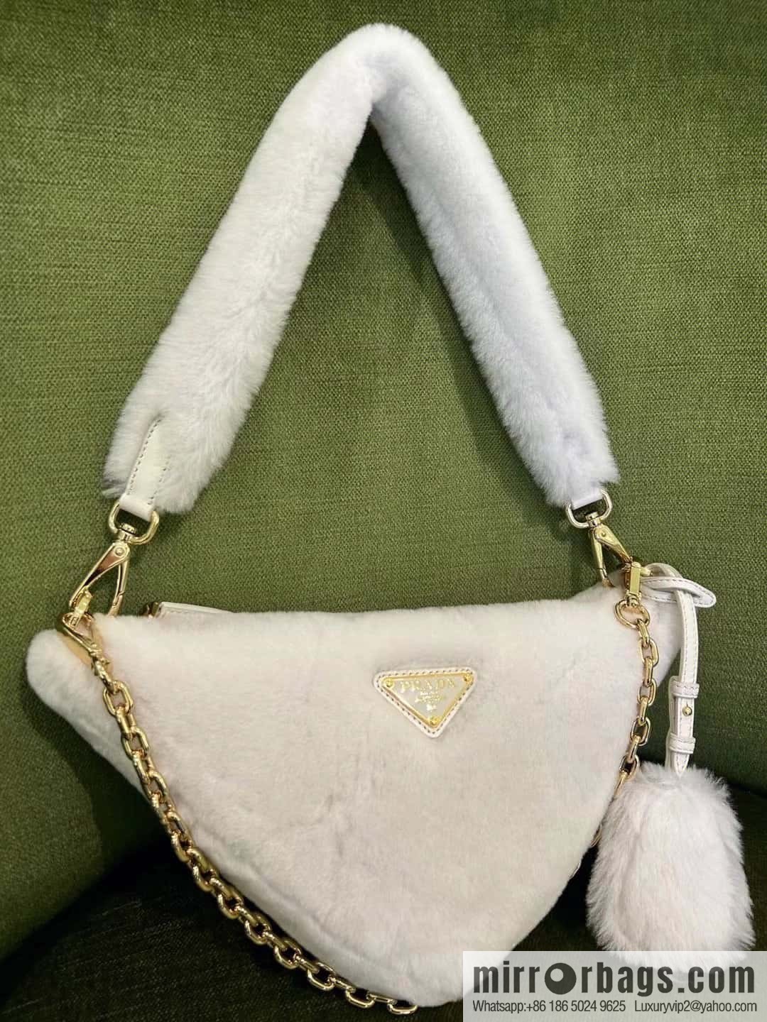 PRADA Prada triangle hair bag ๐ 1NQ044 new goat hair