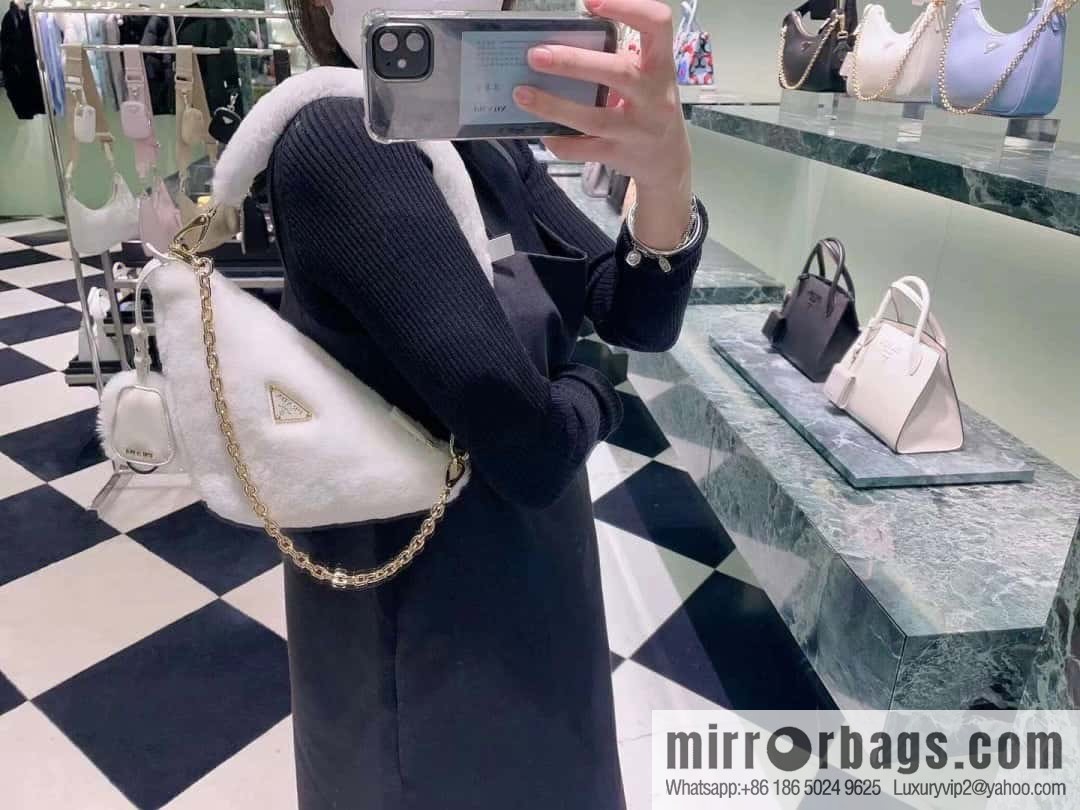 PRADA Prada triangle hair bag ๐ 1NQ044 new goat hair