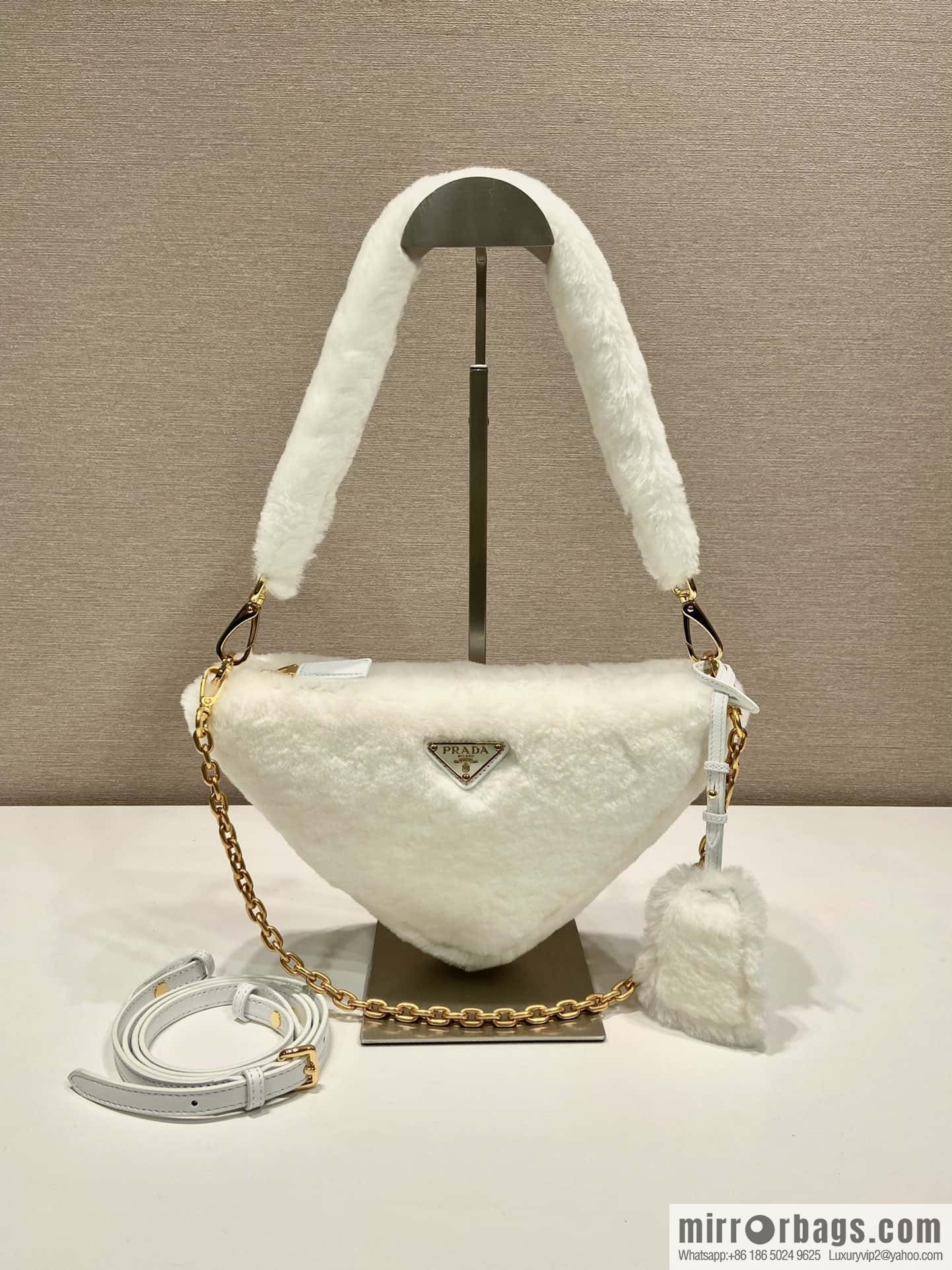 PRADA Prada triangle hair bag ๐ 1NQ044 new goat hair