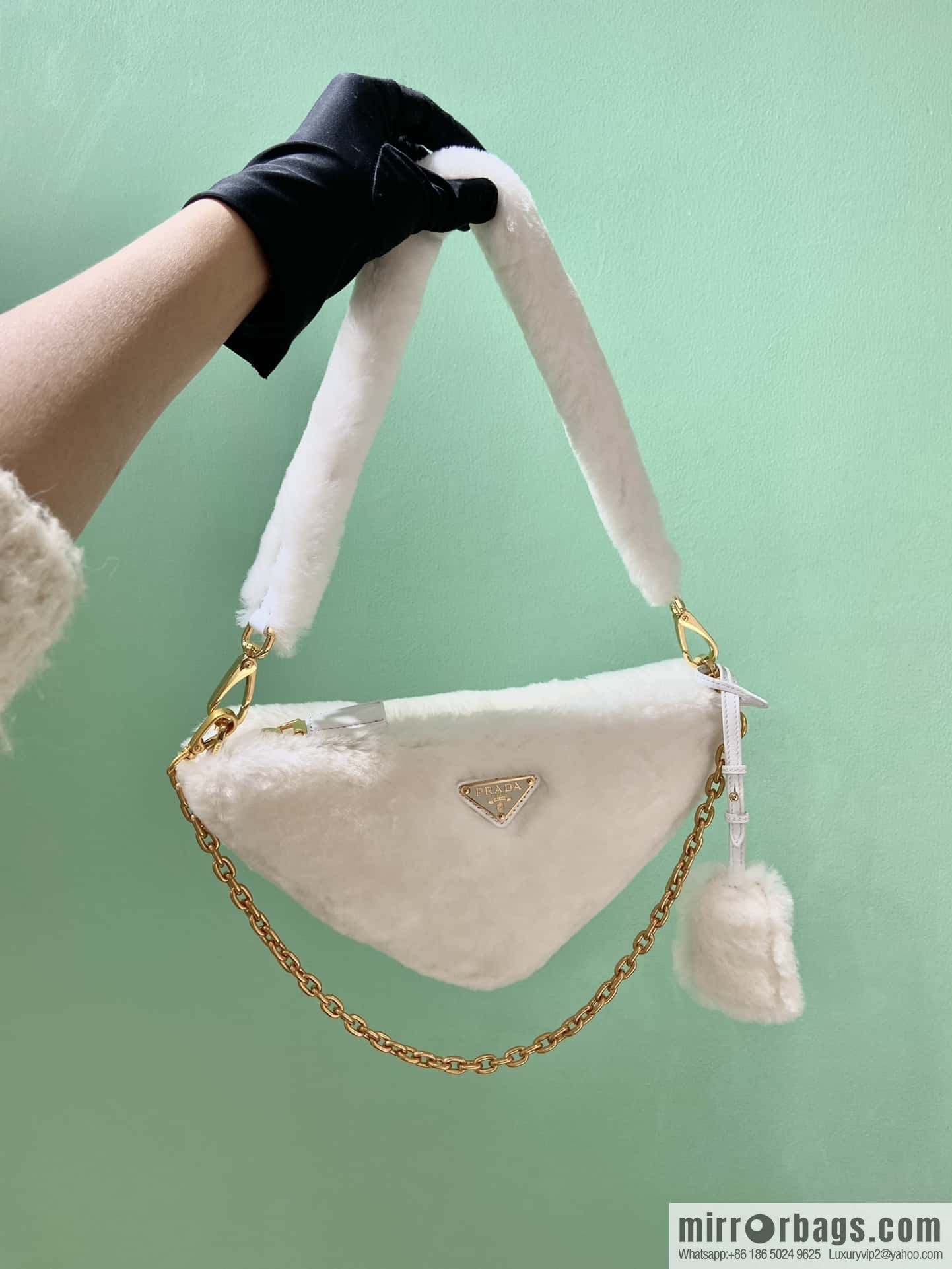 PRADA Prada triangle hair bag ๐ 1NQ044 new goat hair