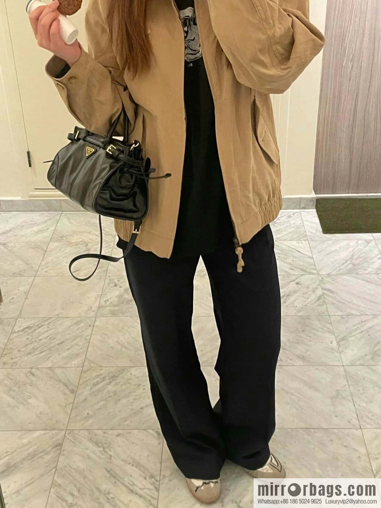 PRADA LusSolf oil wax leather tote bag 🎉 1BA426A portable model (short handle)