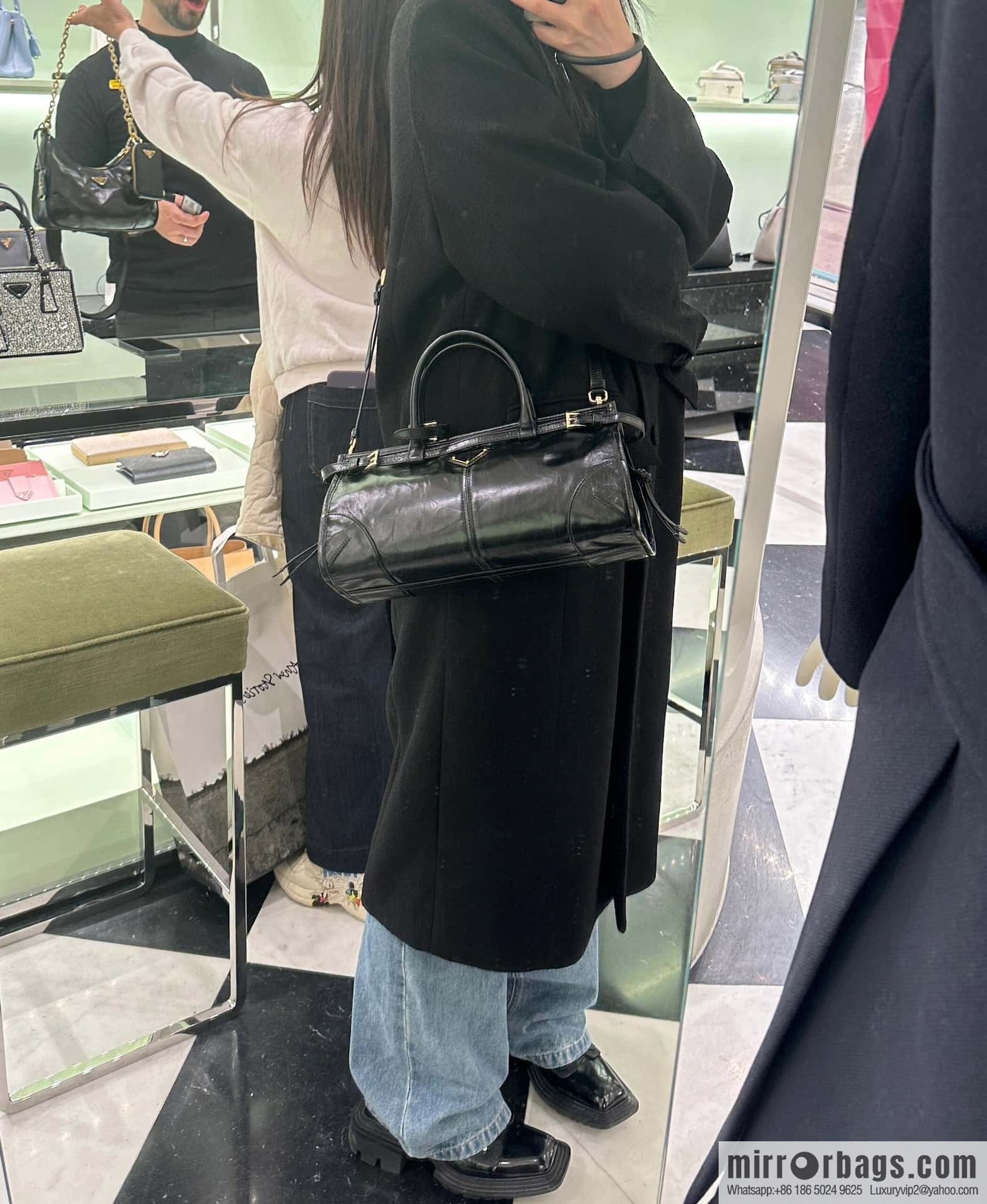 PRADA LusSolf oil wax leather tote bag 🎉 1BA426A portable model (short handle)