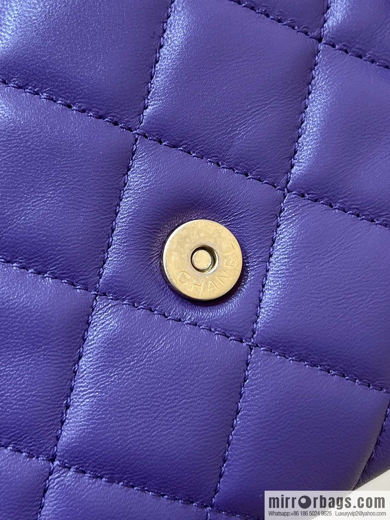CHANEL 24C Early Spring Vacation Series, Big Double C Vintage Mailman Bag AS4609 Purple
