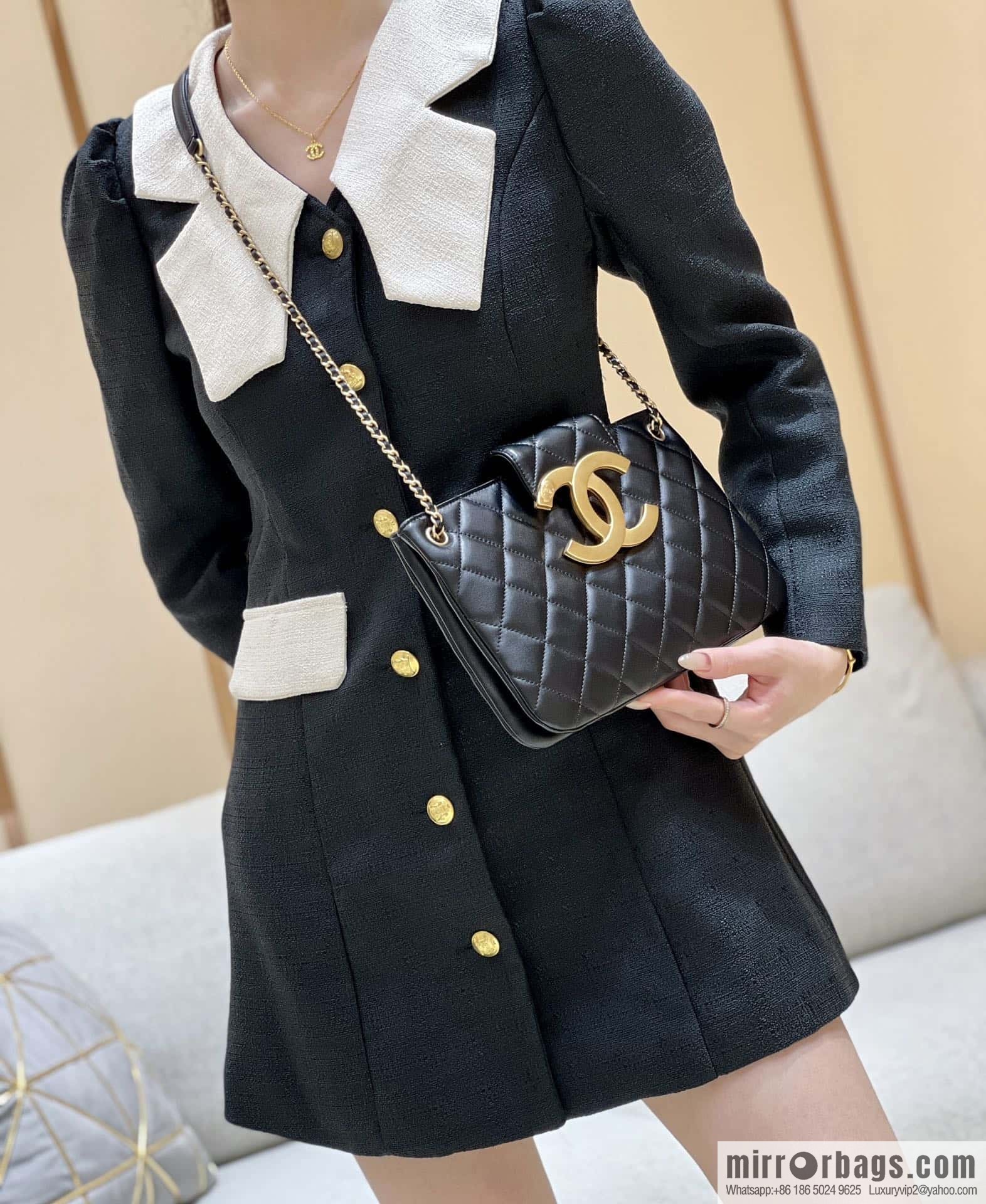 CHANEL 24C early spring vacation series, big double C Vintage tote shopping bag AS4603