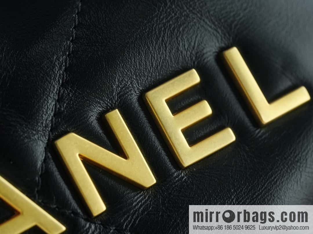 CHANEL 23s spring and summer new 22Mini bag original leather AS3980 black/gold buckle