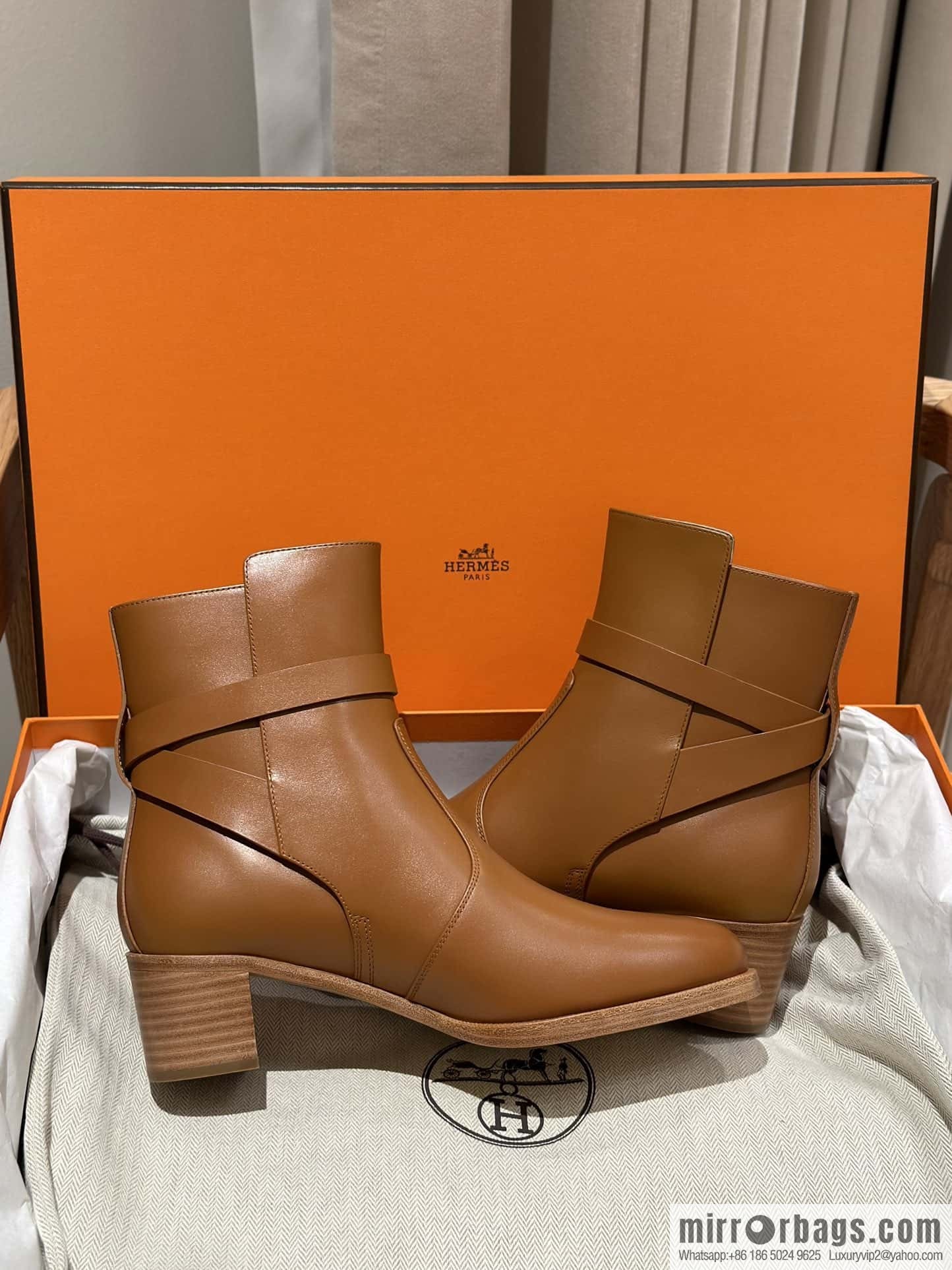 Hermès new autumn and winter kelly buckle high-heeled boots