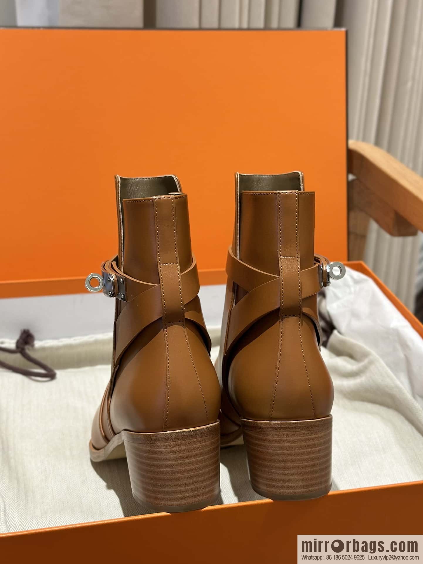 Hermès new autumn and winter kelly buckle high-heeled boots