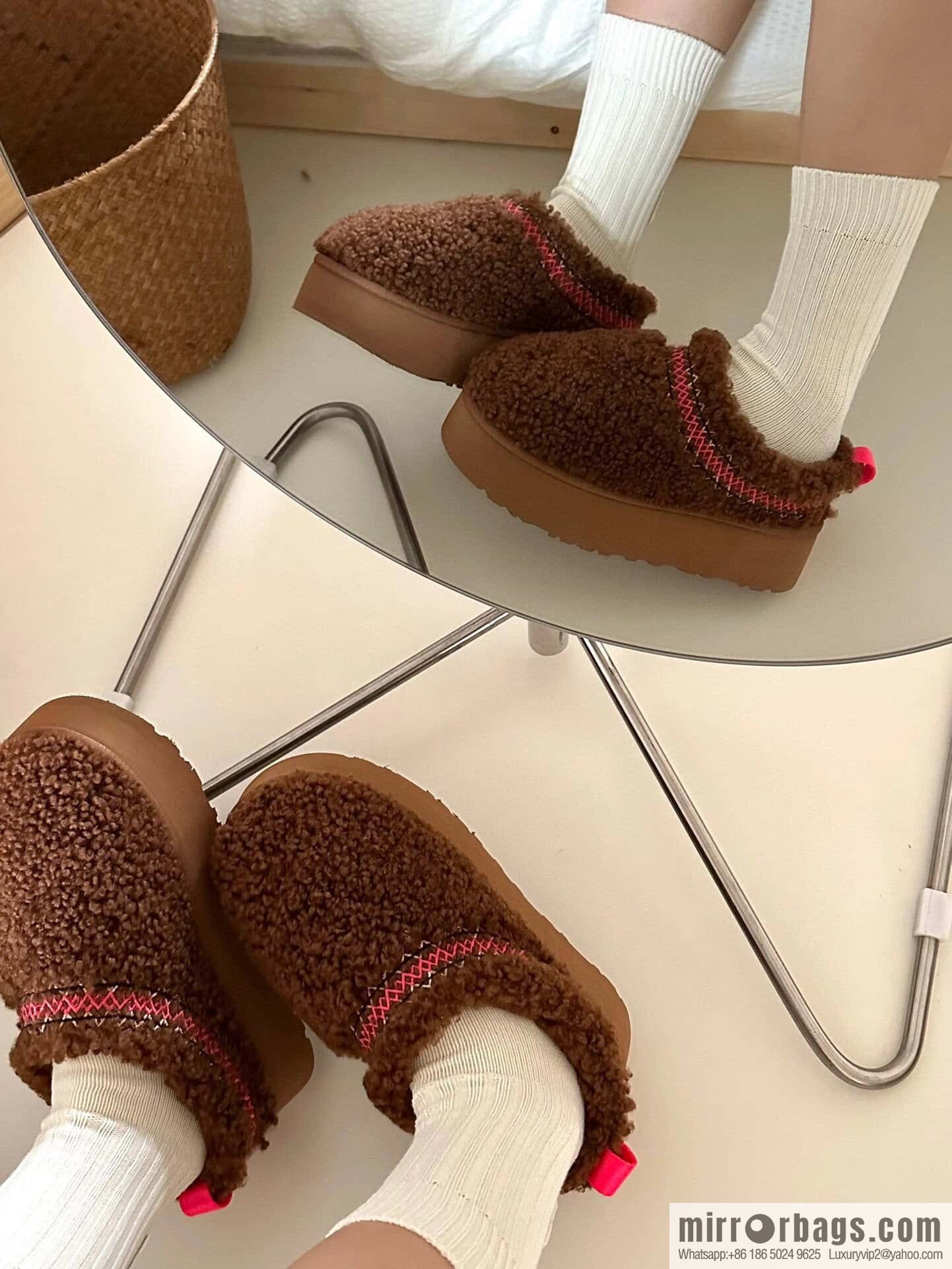 UGG Fall/Winter Teddy 🐻 Curly Tats Thick Bottom Fluffy Slippers