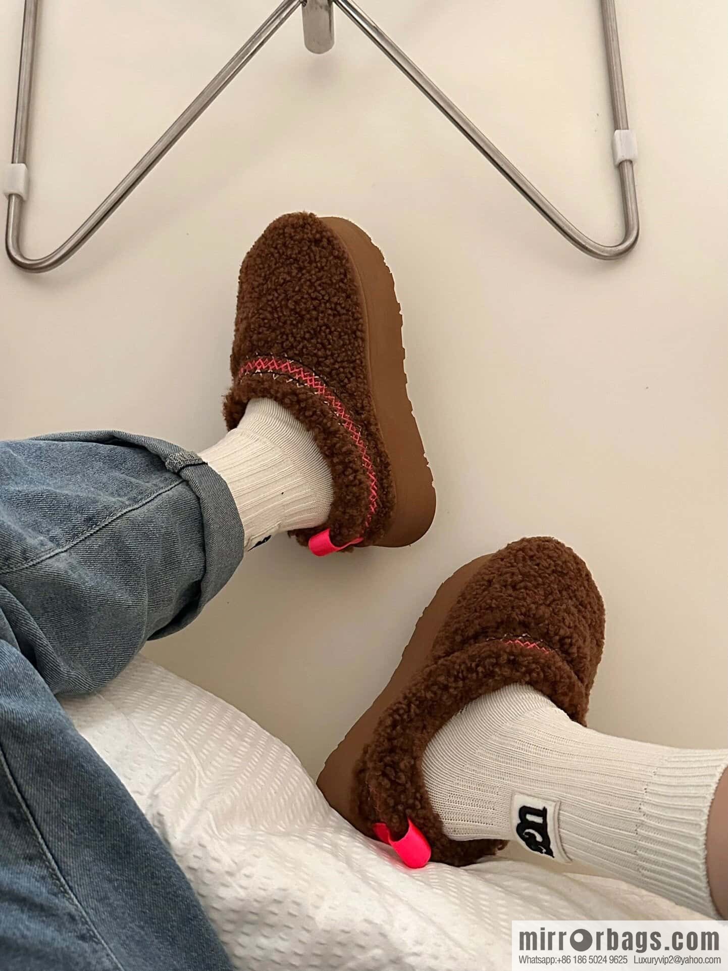 UGG Fall/Winter Teddy 🐻 Curly Tats Thick Bottom Fluffy Slippers