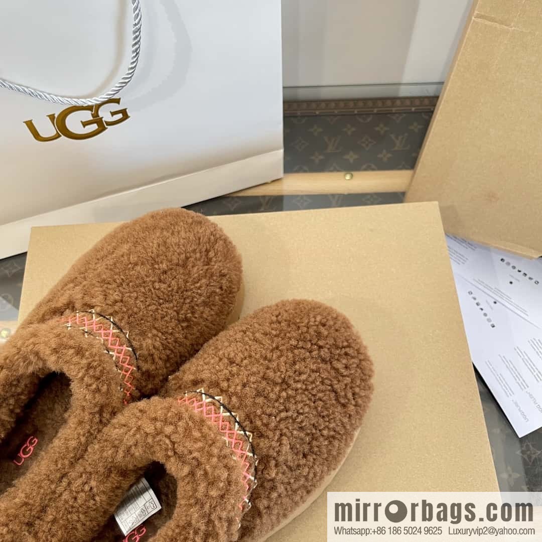 UGG Fall/Winter Teddy 🐻 Curly Tats Thick Bottom Fluffy Slippers