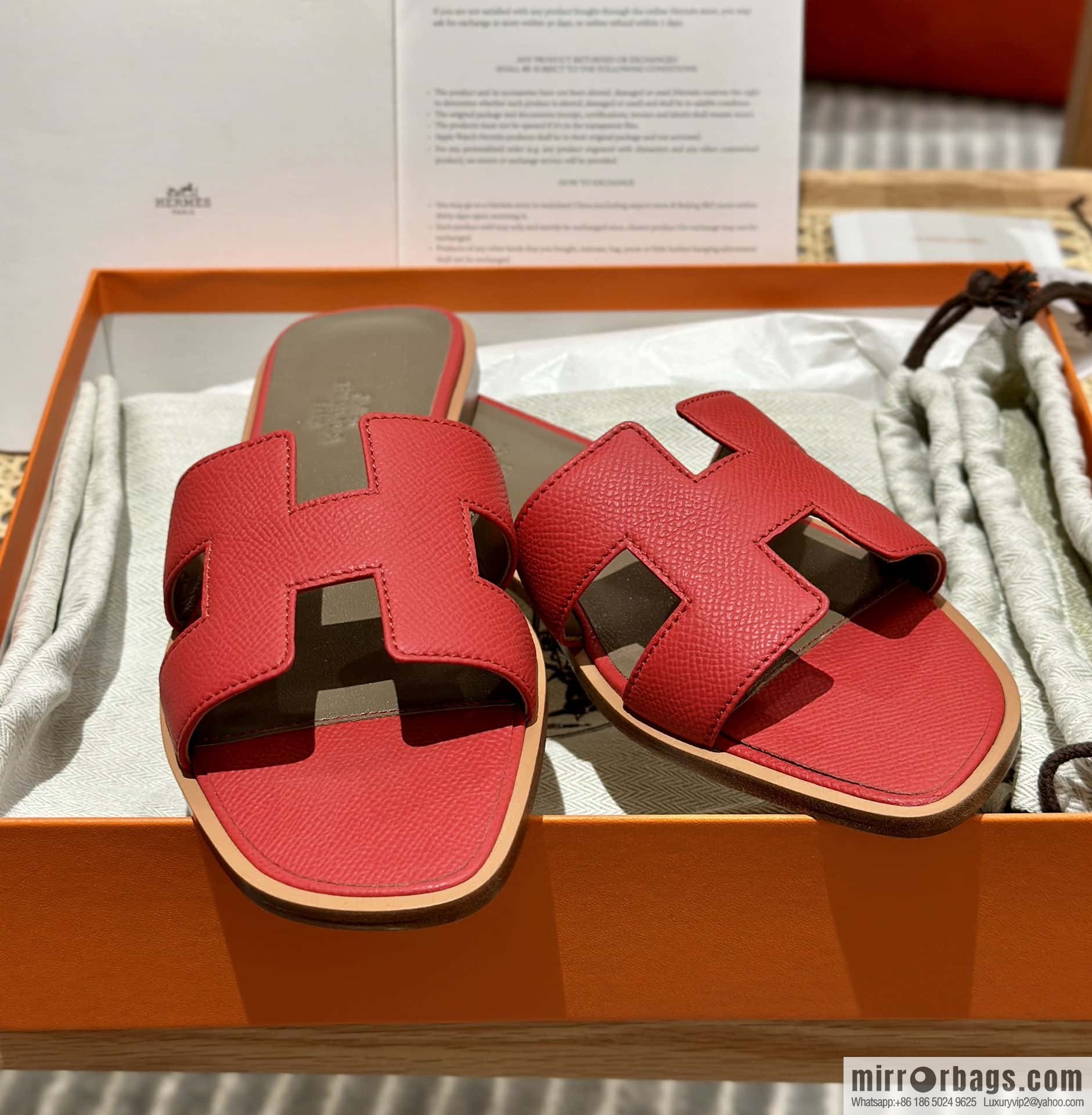Hermès leather outsole H slippers