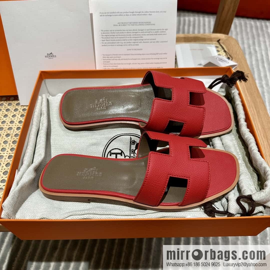 Hermès leather outsole H slippers