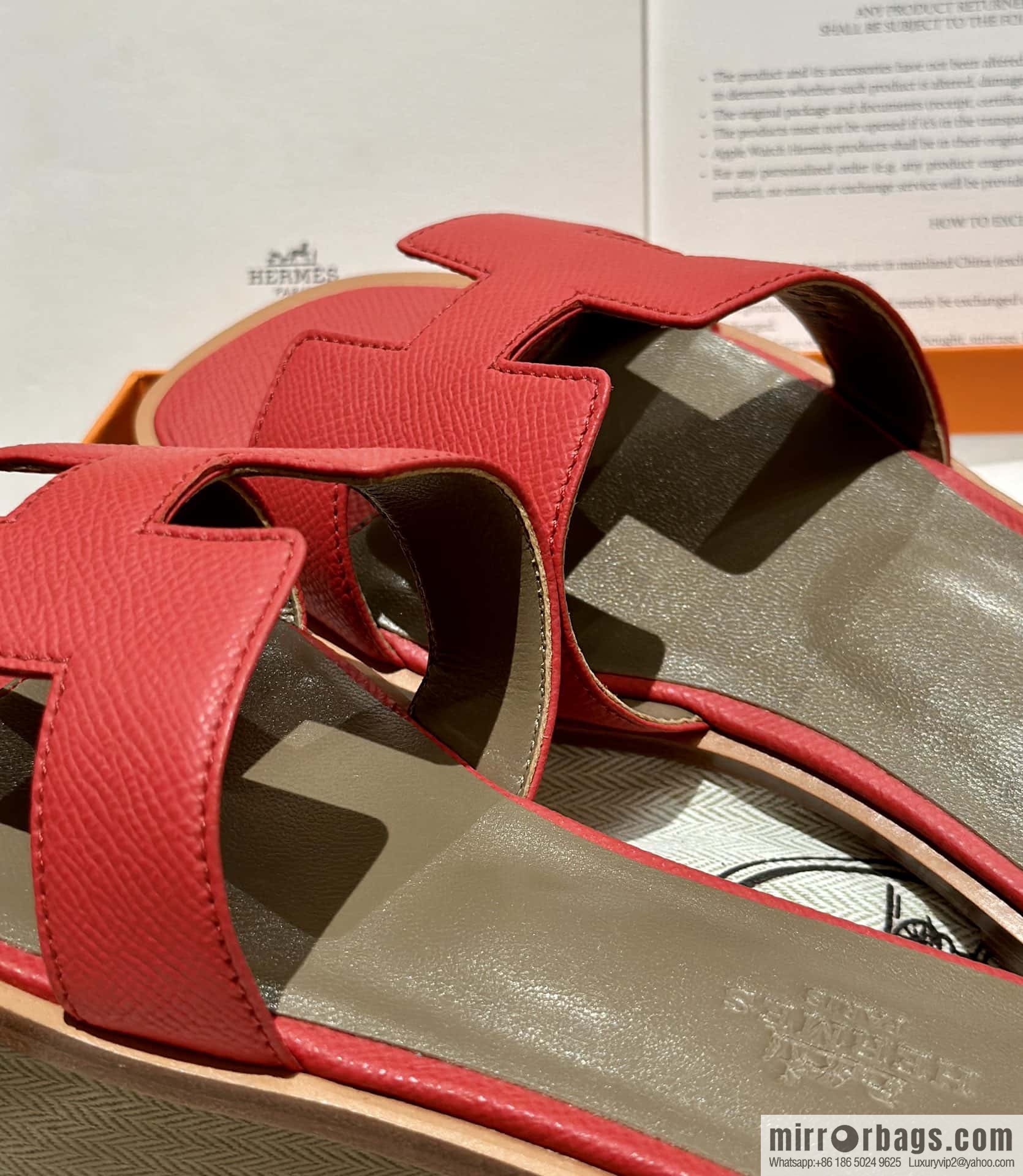 Hermès leather outsole H slippers