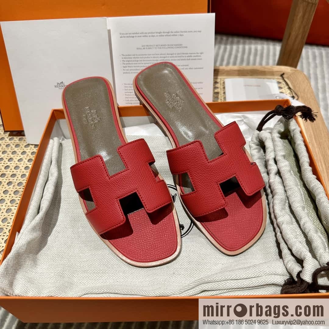 Hermès leather outsole H slippers