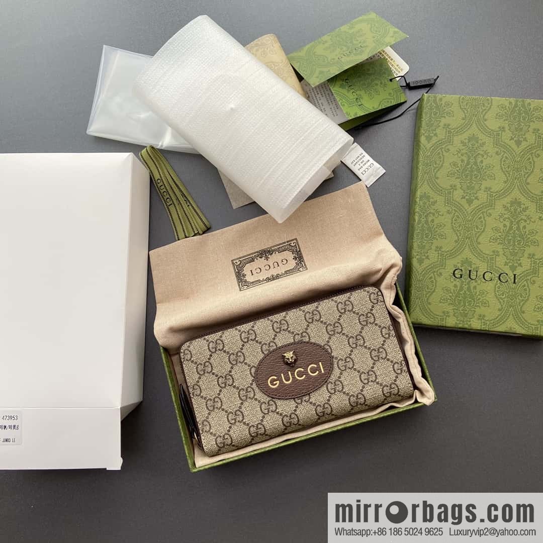 GUCCI Neo Vintage canvas full zipper wallet 473953