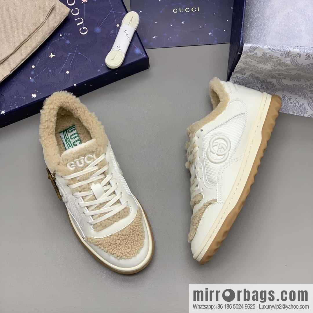 GUCCI black and red color matching cowhide, couple style, the same sports and leisure shoes for men and women