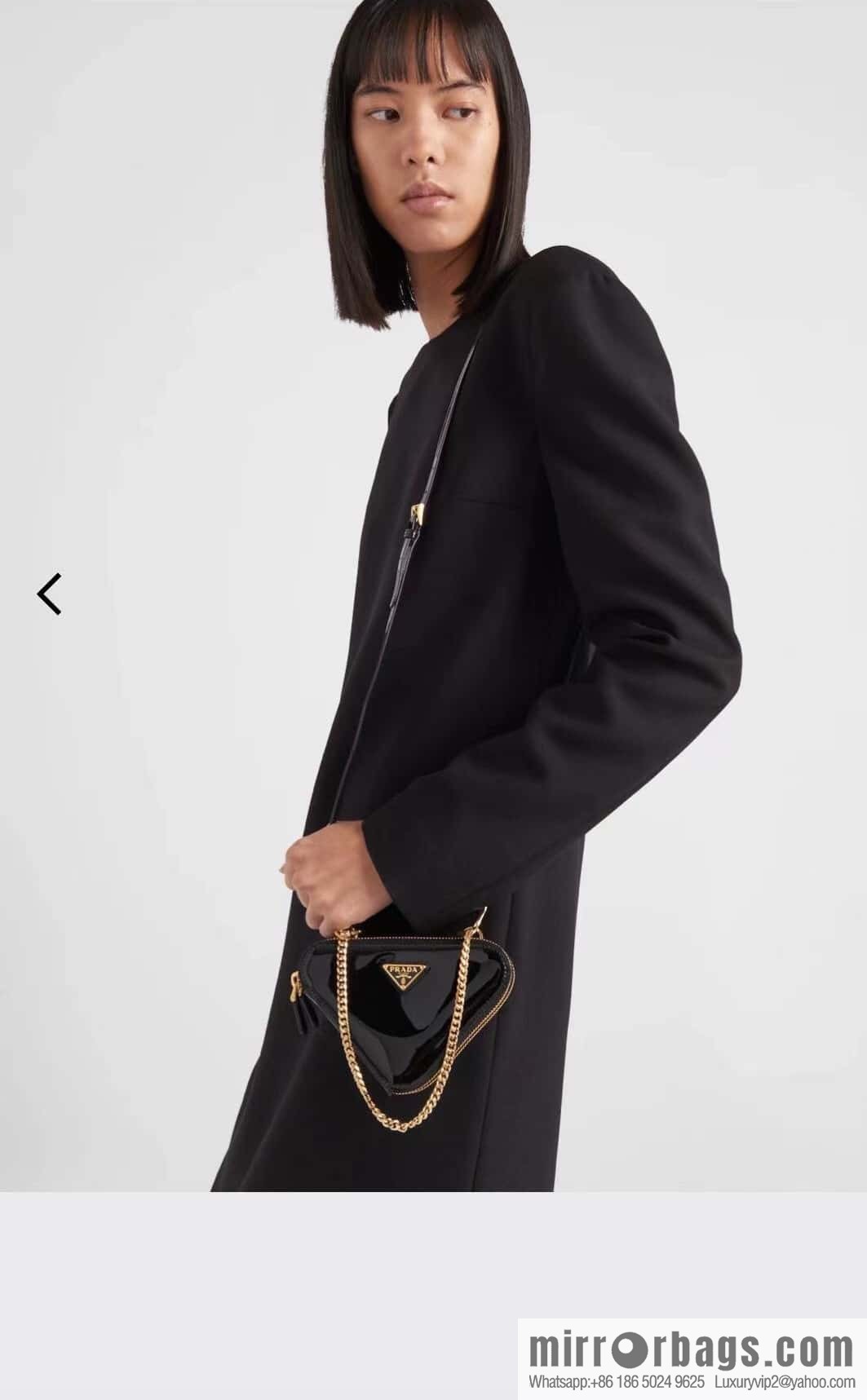 PRADA Gemini patent leather triangle bag ๐ 1NR015 New ๐ patent leather