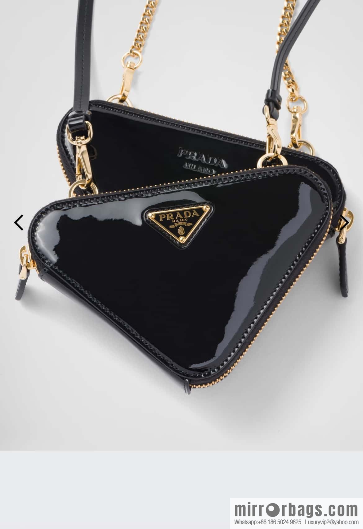 PRADA Gemini patent leather triangle bag ๐ 1NR015 New ๐ patent leather