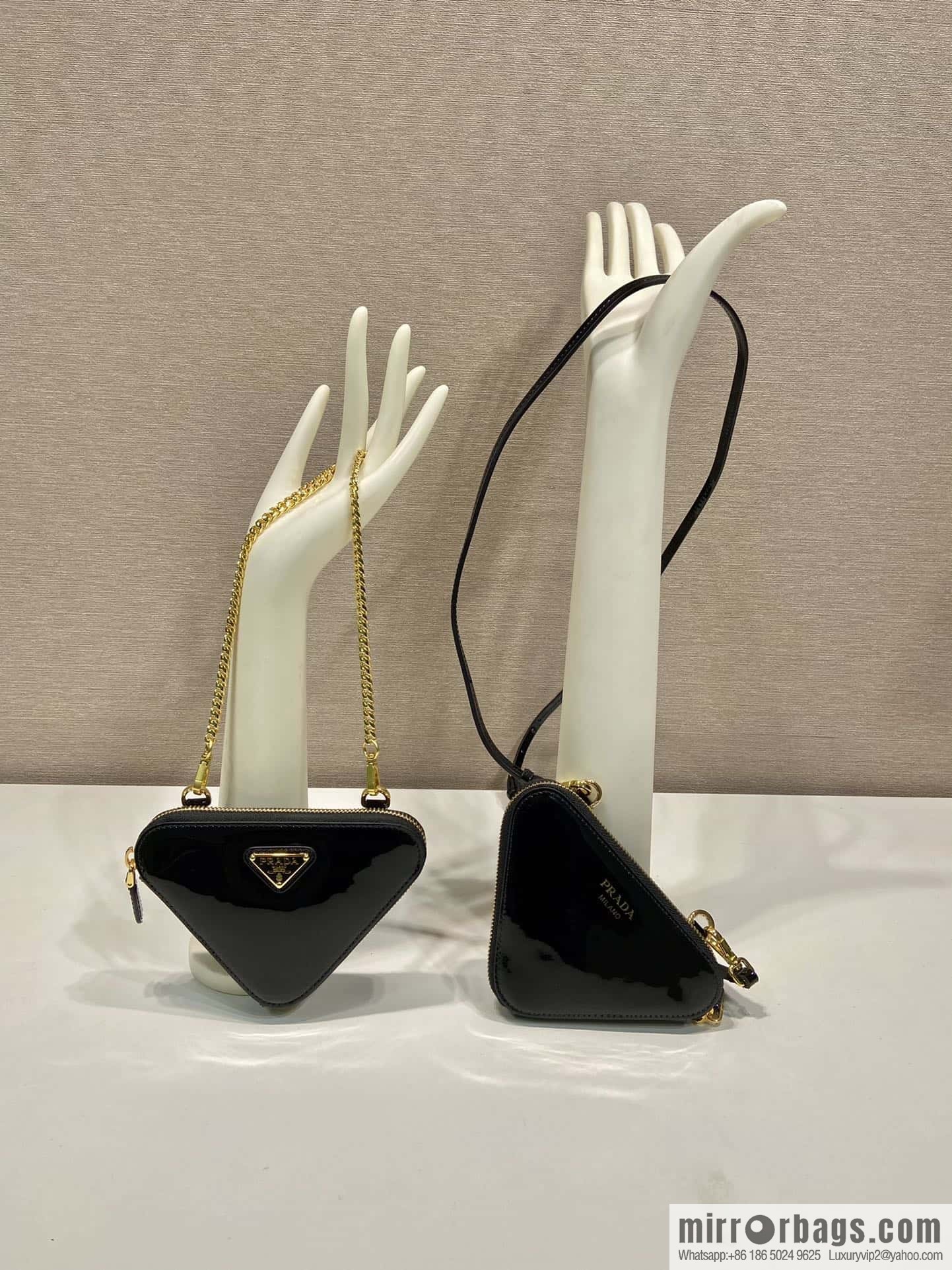 PRADA Gemini patent leather triangle bag ๐ 1NR015 New ๐ patent leather