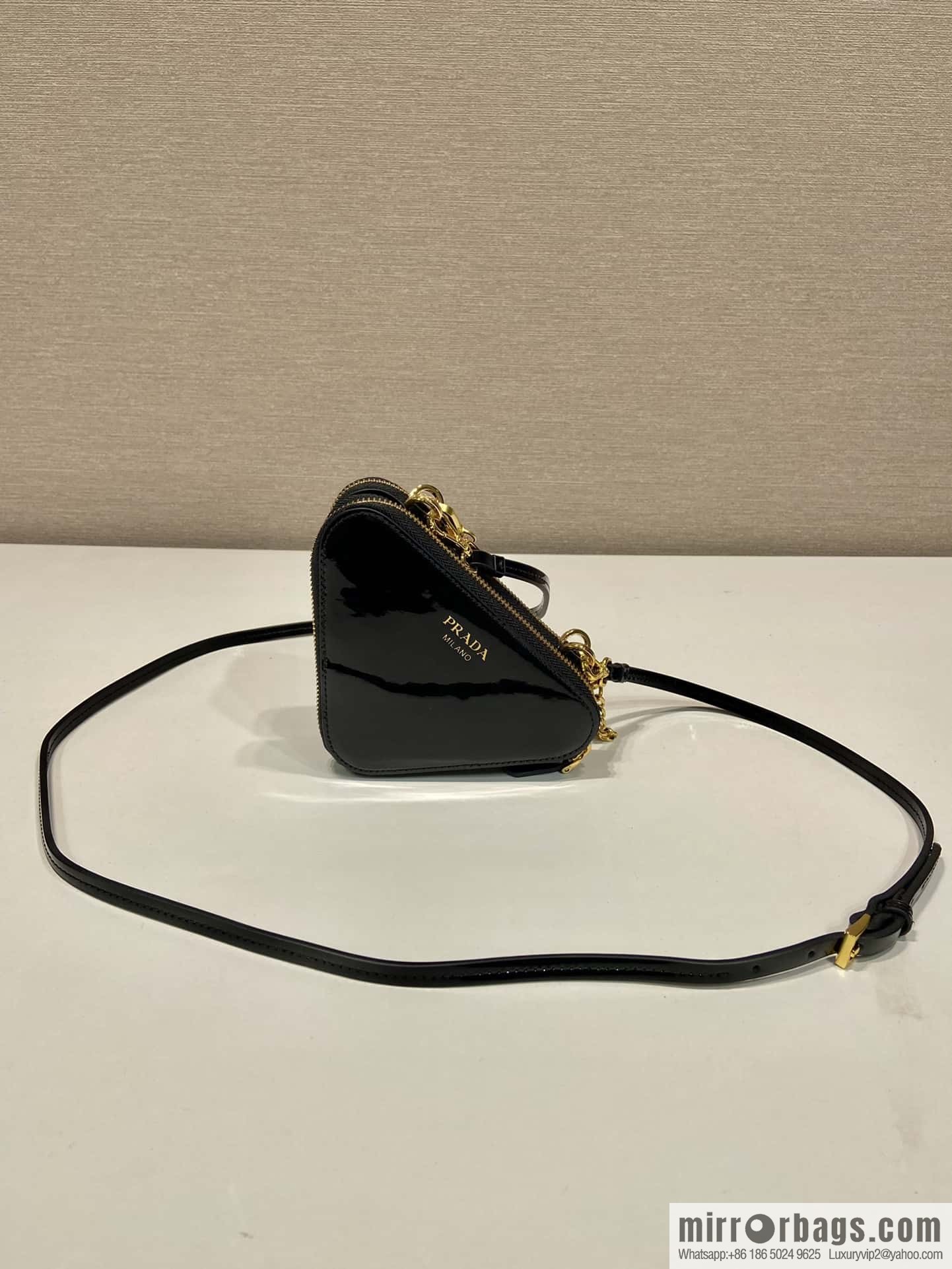 PRADA Gemini patent leather triangle bag ๐ 1NR015 New ๐ patent leather