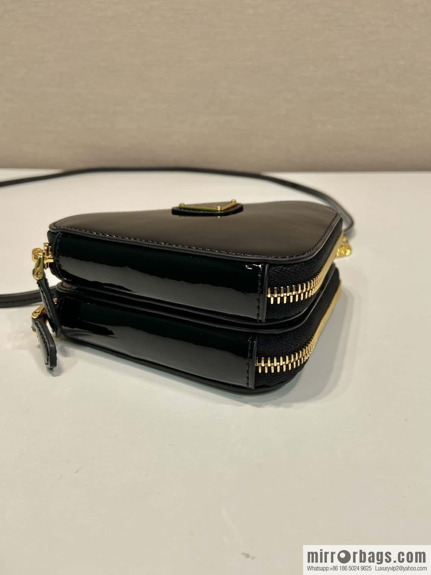 PRADA Gemini patent leather triangle bag ๐ 1NR015 New ๐ patent leather