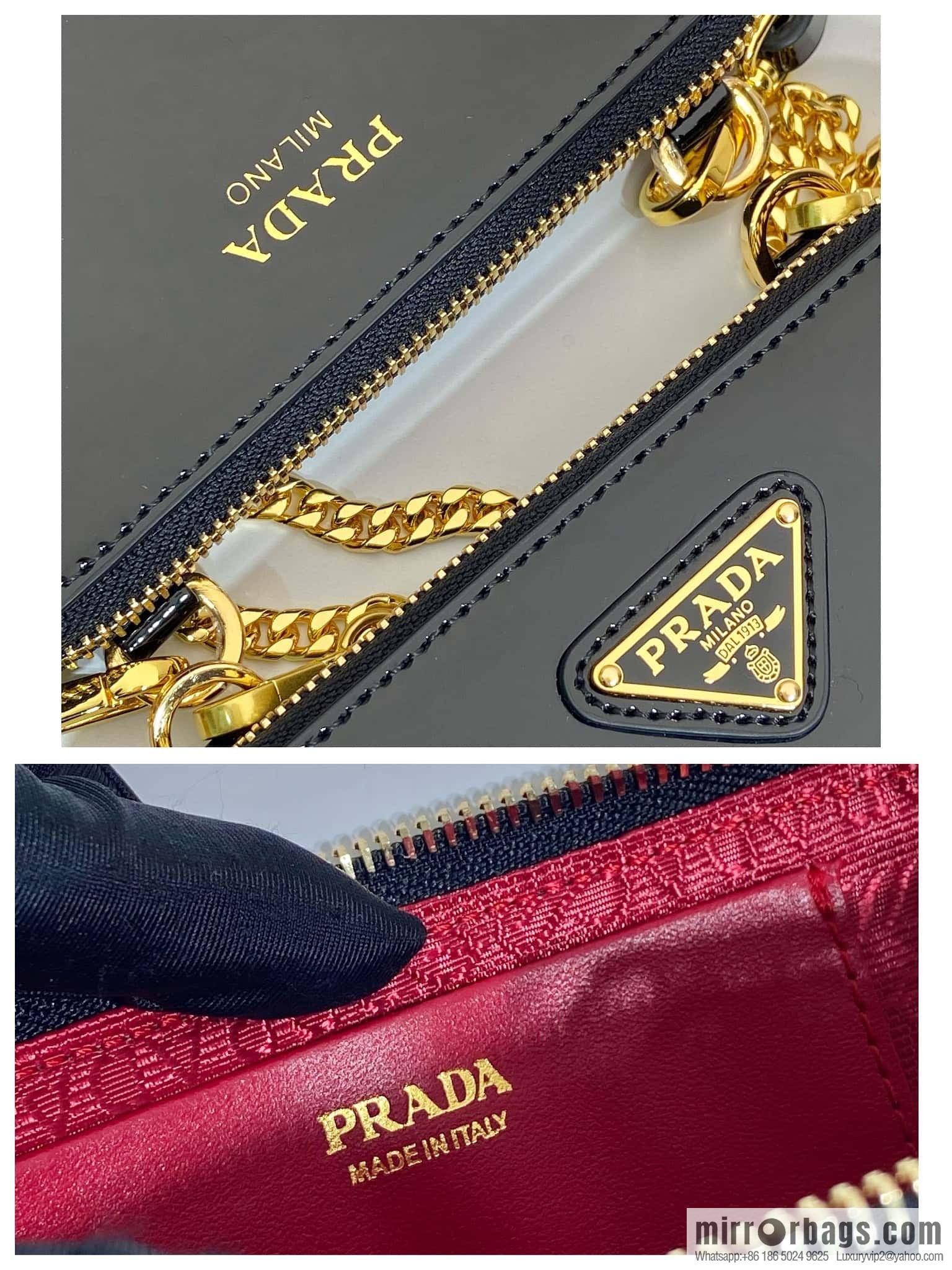 PRADA Gemini patent leather triangle bag ๐ 1NR015 New ๐ patent leather