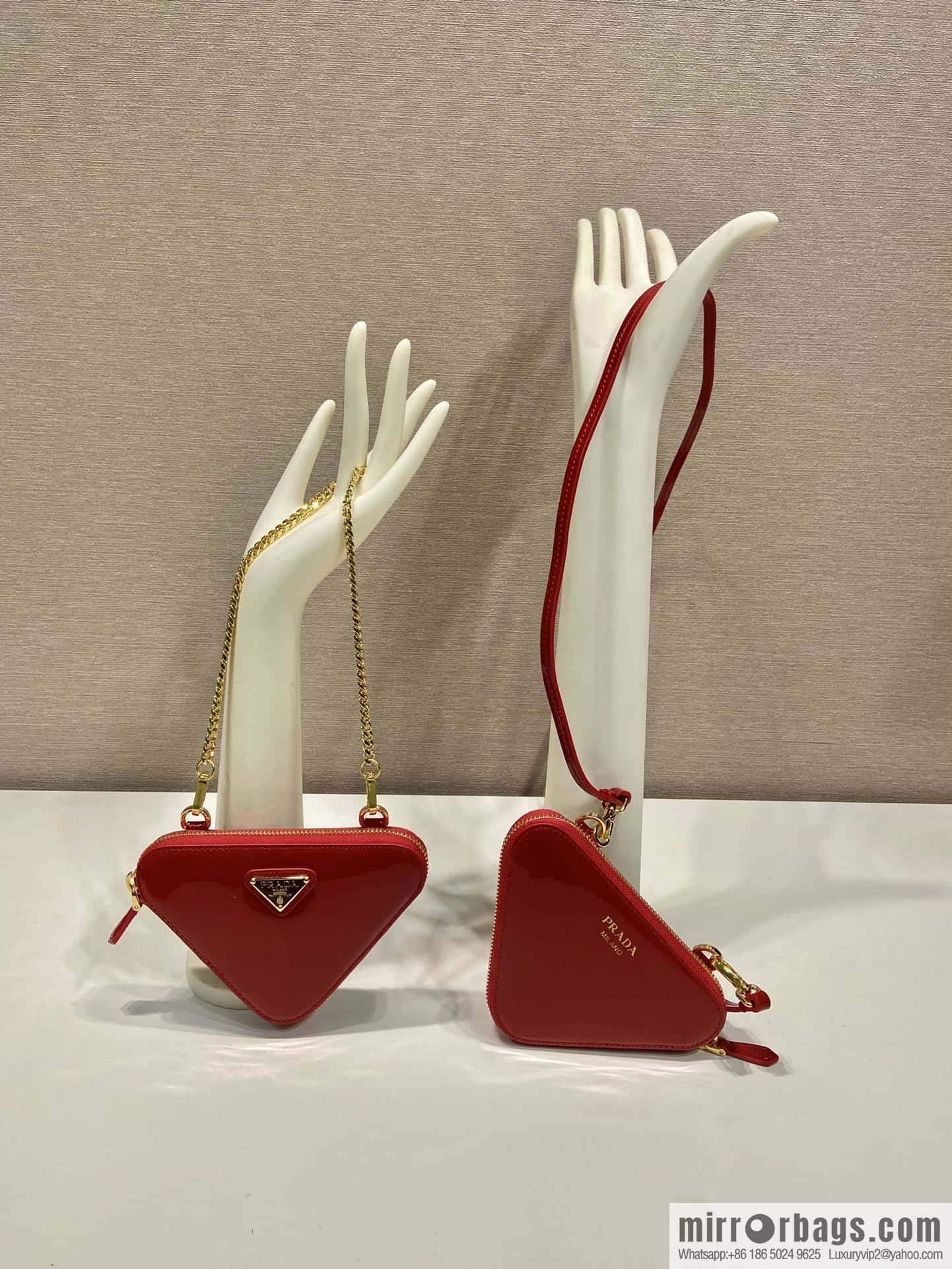 PRADA Gemini patent leather triangle bag ๐ 1NR015 New ๐ patent leather