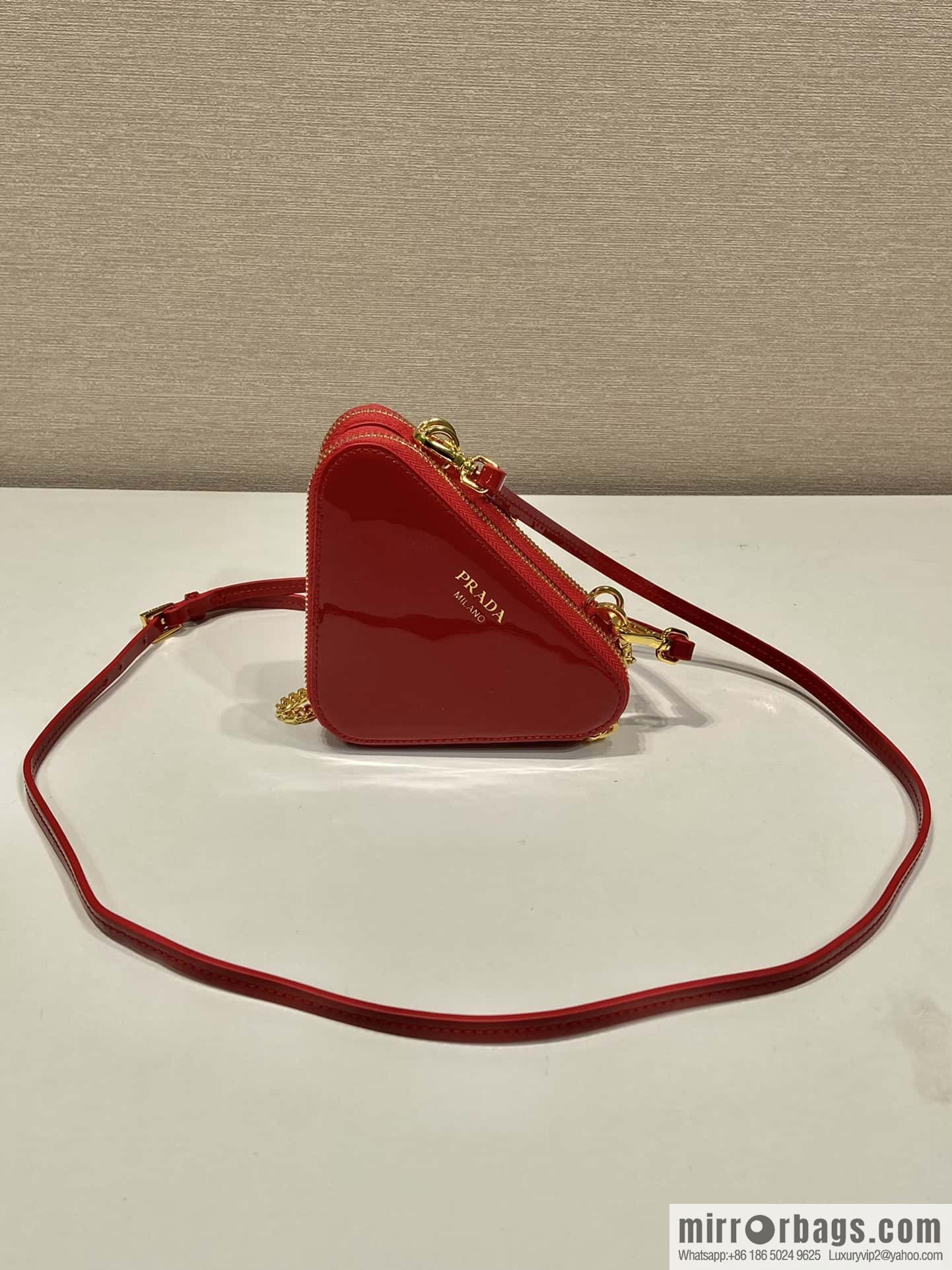 PRADA Gemini patent leather triangle bag ๐ 1NR015 New ๐ patent leather